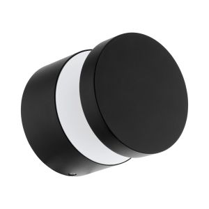 Melzo 1 Light LED Integrated Outdoor IP44 Wall Light Black With Plastic White Diffuser