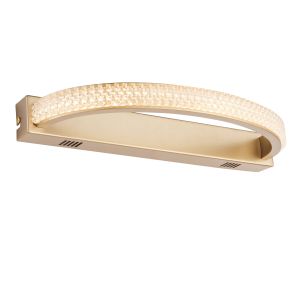 Lorenzo 1 Light 7.5W 400lm Satin Gold LED Integrated Wall Light Encrusted In Clear Faceted Reflective Detail