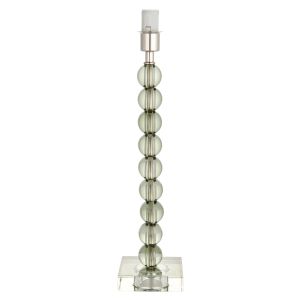 Adelie 1 Light E14 Table Lamp Nickel With Grey Green Crystal Glass With Inline Switch (Base Only)