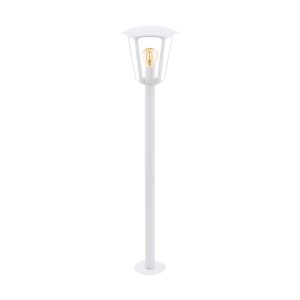 Monreale 1 Light E27 Outdoor IP44 White Post With Plastic Transparent Panels