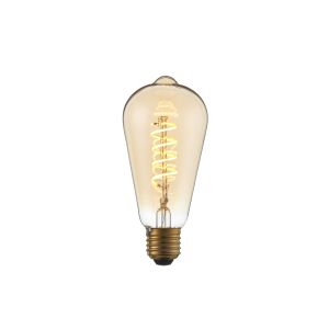 Spiral E27 Smoked Amber Tinted Glass 4W LED Pear Shaped Bulb 280lm