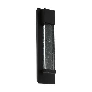 Villagranzia 1 Light LED Integrated Outdoor IP44 Black 300mm Wall Light With Glass With Air Inclusions
