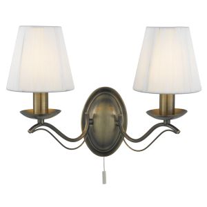 Andretti - 2 Light Wall Bracket, Antique Brass, Ccrain String Shades