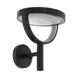 Francari-C 1 Light LED Integrated Outdoor IP44 Wall Light Black With White Plastic Diffuser