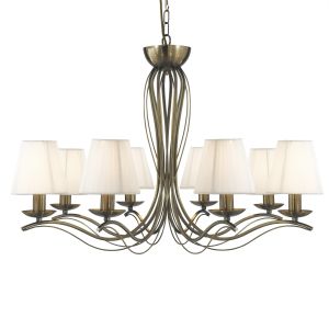 Andretti - 8 Light Ceiling, Antique Brass, Ccrain String Shades