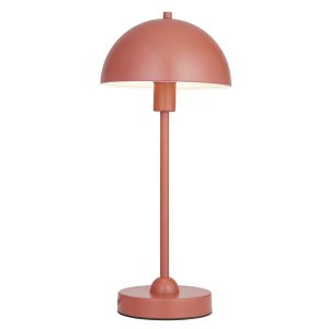 Saroma 1 Light E14 Rich Matt Terracotta Domed Table Lamp With Inline Switch