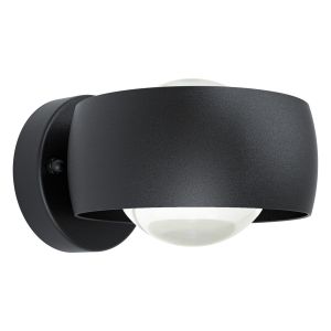 Treviolo 1, 1 Light LED Integrated Outdoor Black Wall Light With Plastic White Diffuser