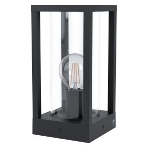 Cascinetta 1 Light E27 IP44 Outdoor Black Pedestal With Clear Glass