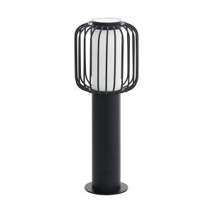 Ravello 1 Light E27 Outdoor IP44 Black Pedestal With Plastic White Diffuser