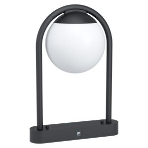 Prata Vecchia 1 Light E27 Outdoor IP44 Pedestal Black With Plastic White Globe Diffuser