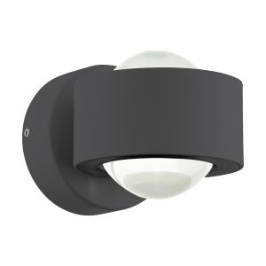 Treviolo 1, Light LED Integrated Outdoor Anthracite Wall Light With White Glass