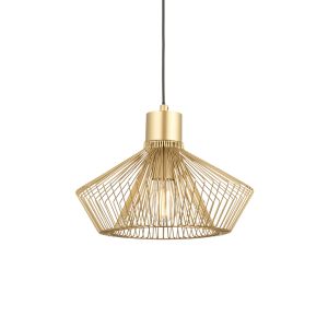 Kimberley 1 Light E27 Gold Painted Caged Adjustable Pendant