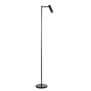 Dedicated Reader 1 Light Matt Black 4W Integrated LED 220lm, 3000K Warm White Task Floor Lamp With Push Button Switch With 3 Stage Dimming Function