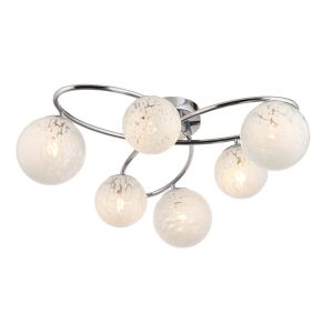 Marwa 5 Light G9 Polished Chrome Semi-Flush Fitting With Confetti Glass Shades