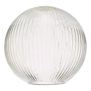 Accessory E27 Clear Round 25cm Ribbed Glass Shade (Shade Only