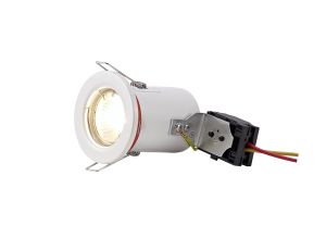 Agni GU10 Fixed Fire Rated Downlight, White, Cut Out: 68mm