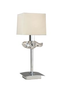 Akira Table Lamp 1 Light E14, Polished Chrome With Ccrain Shade