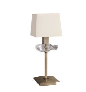 Akira Table Lamp 1 Light E14, Antique Brass With Ccrain Shade