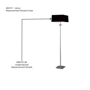 Akira Floor Lamp Square Large Shade Black, Suitable For M0791/0791AB