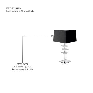 Akira Table Lamps Square Medium Shade Black, Suitable For M0793/0793AB