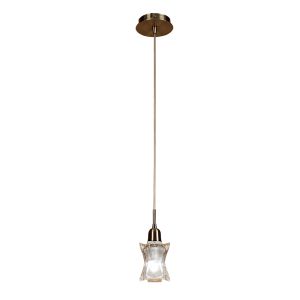 Alaska GU10 11cm Pendant 1 Light L1/SGU10, Antique Brass, CFL Lamps INCLUDED