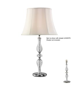 Albas Crystal Table Lamp WITHOUT SHADE 1 Light E27 Silver Finish
