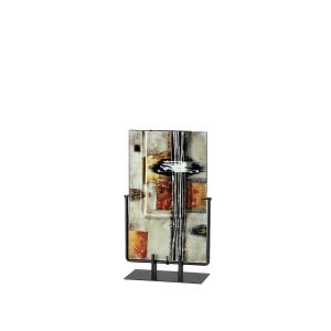 (DH) Aleta Glass Art Vase Rectangle With Stand Multi-Colour