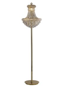 Alexandra Floor Lamp 6 Light E14 Gold/Crystal, Item Weight: 19.03kg
