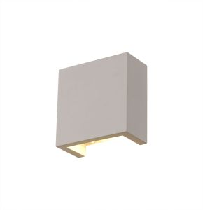 Alina Square Wall Lamp, 6.5W LED, 3000K, 592lm, White Paintable Gypsum, 3yrs Warranty