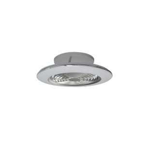 Alisio Mini 70W LED Dimmable Ceiling Light With Built-In 30W DC Reversible Fan, Silver Finish c/w Remote Control, 4900lm
