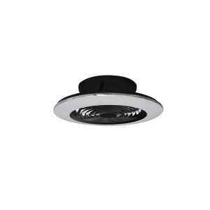 Alisio Mini 52.5cm 70W LED Dimmable Ceiling Light With Built-In 30W DC Reversible Fan, Black Finish c/w Remote Control, 4900lm