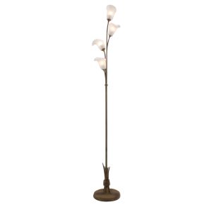 Ancona Floor Lamp With In-Line Dimmer 4 Light G9 Harvest Bronze/Frosted Glass, NOT LED/CFL Compatible