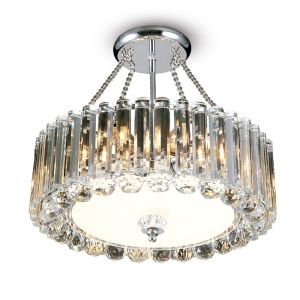 Anja Semi Ceiling Round 8 Light E14 Polished Chrome/Crystal