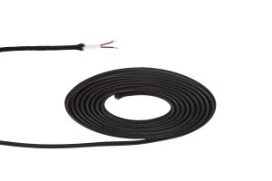 Prema 25m Roll Black Braided 2 Core 0.75mm Cable VDE Approved