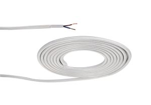 Prema 25m Roll White Braided 2 Core 0.75mm Cable VDE Approved