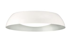 Argenta 60cm Flush Ceiling Large 30W LED 3000K, 3000lm, Matt White/Silver/White Acrylic, 3yrs Warranty