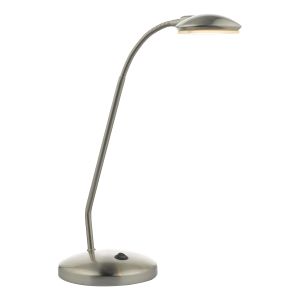 Aria 1 Light 5W Integrated LED 262lm Satin Chrome Adjustable Neck Desk Lamp With Rocker Switch