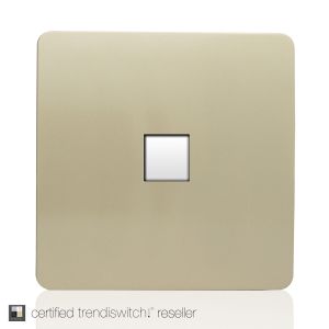 Trendi, Artistic Modern Single PC Ethernet Cat 5 & 6 Data Outlet Champagne Gold Finish, BRITISH MADE, (35mm Back Box Required), 5yrs Warranty