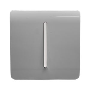 Trendi, Artistic Modern 1 Gang Retractive Home Auto.Switch Light Grey Finish, BRITISH MADE, (25mm Back Box Required), 5yrs Warranty