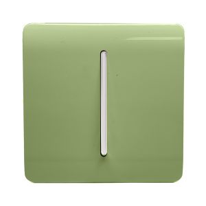 Trendi, Artistic Modern 1 Gang Retractive Home Auto.Switch Moss Green Finish, BRITISH MADE, (25mm Back Box Required), 5yrs Warranty