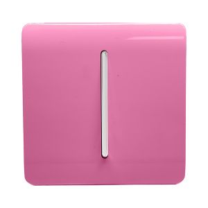Trendi, Artistic Modern 1 Gang Retractive Home Auto.Switch Pink Finish, BRITISH MADE, (25mm Back Box Required), 5yrs Warranty