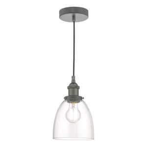 Arvin 1 Light E27 Antique Chrome Adjustable Pendant With Glass Shade