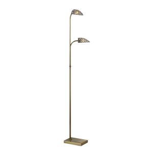 Ashton Floor Lamp 2 Light G9 Antique Brass/Crystal, NOT LED/CFL Compatible