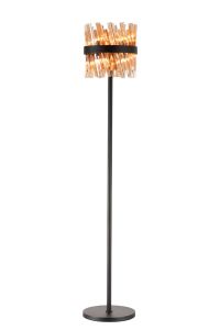 Asner 8 Light G9, Floor Lamp, Satin Black / Amber