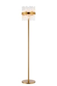 Asner 8 Light G9, Floor Lamp, Brass / Clear