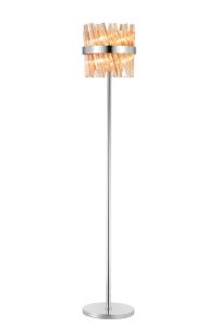 Asner 8 Light G9, Floor Lamp, Polished Nickel / Amber