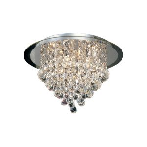 Atla Flush Ceiling 6 Light G9 Polished Chrome/Acrylic Trim/Crystal