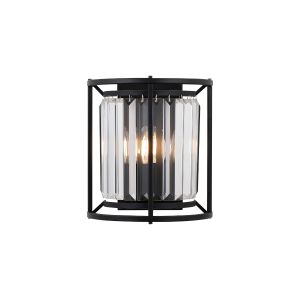 Avano Wall Lamp, 2 x E14, Satin Black / Clear
