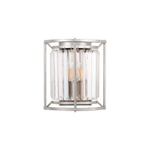 Avano Wall Lamp, 2 x E14, Polished Nickel / Clear