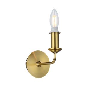 Banyan 1 Light Switched Wall Lamp Without Shade, E14 Antique Brass